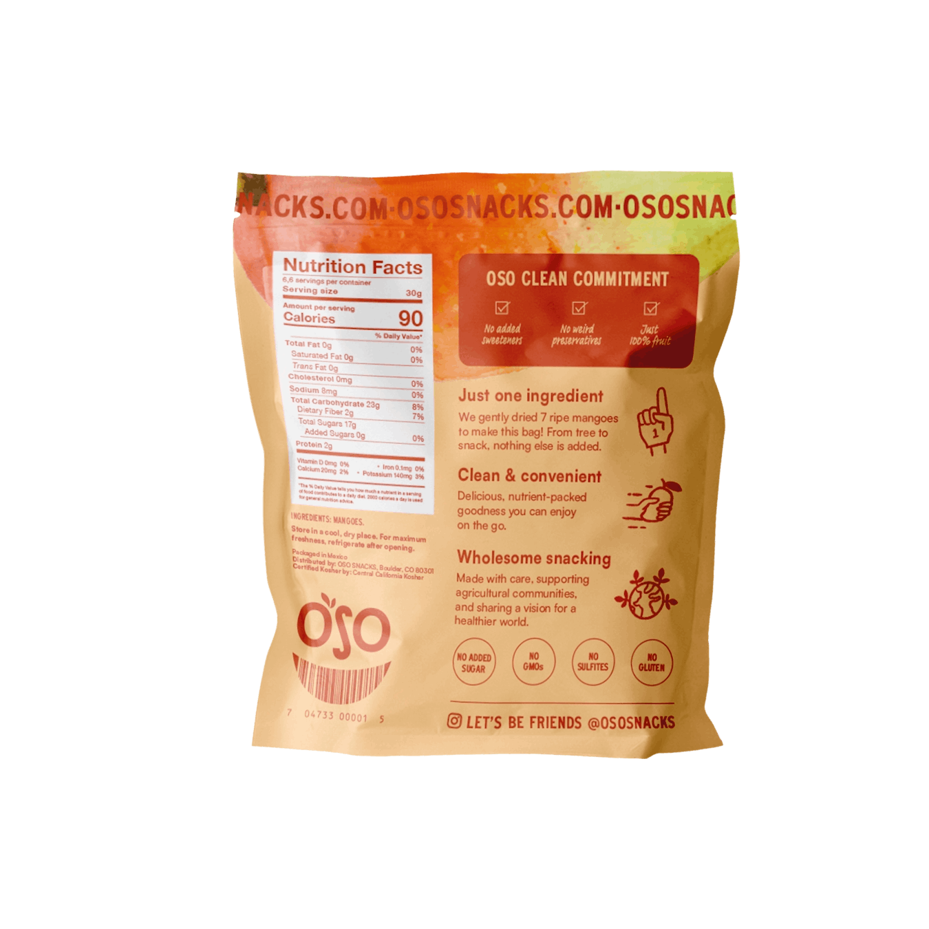 Dried mango bag back part