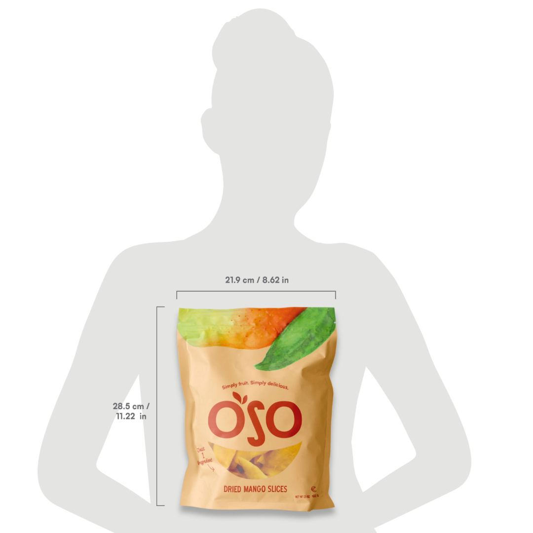 Size of the 23 oz dried mango bag