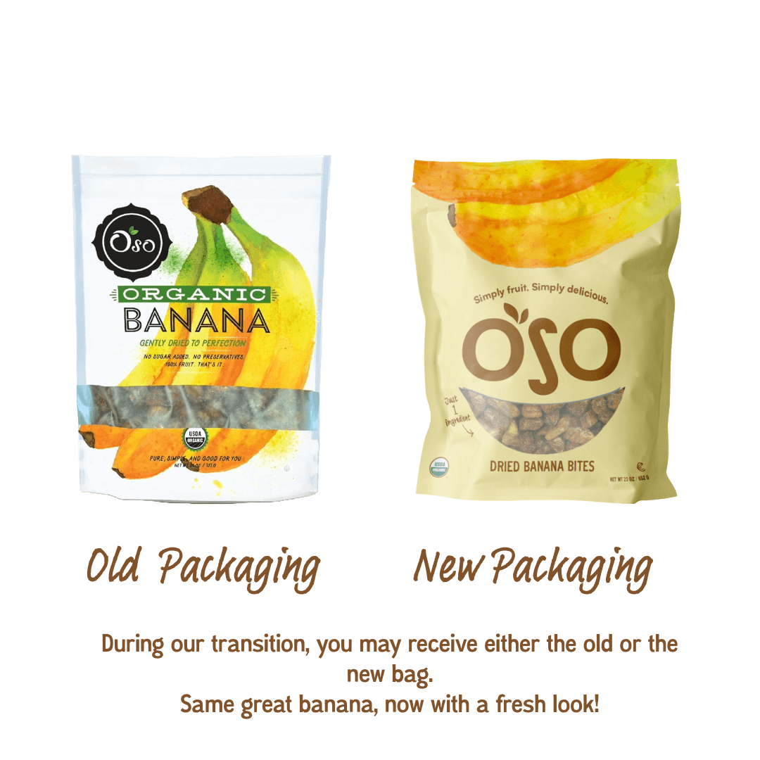 Old design vs new dried banana bags design