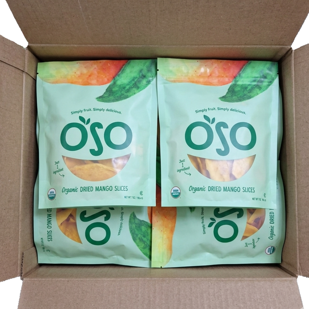 Dried Organic Mango Slices - 7 Oz Bag - Pack of 4 bags - New Size!