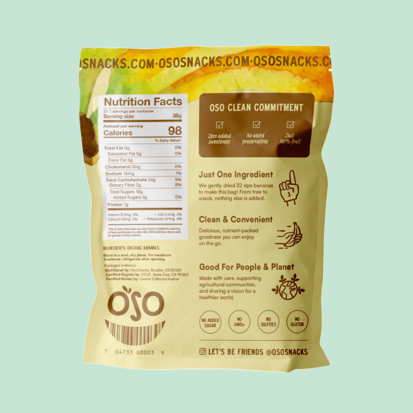 our 23 oz bag back part