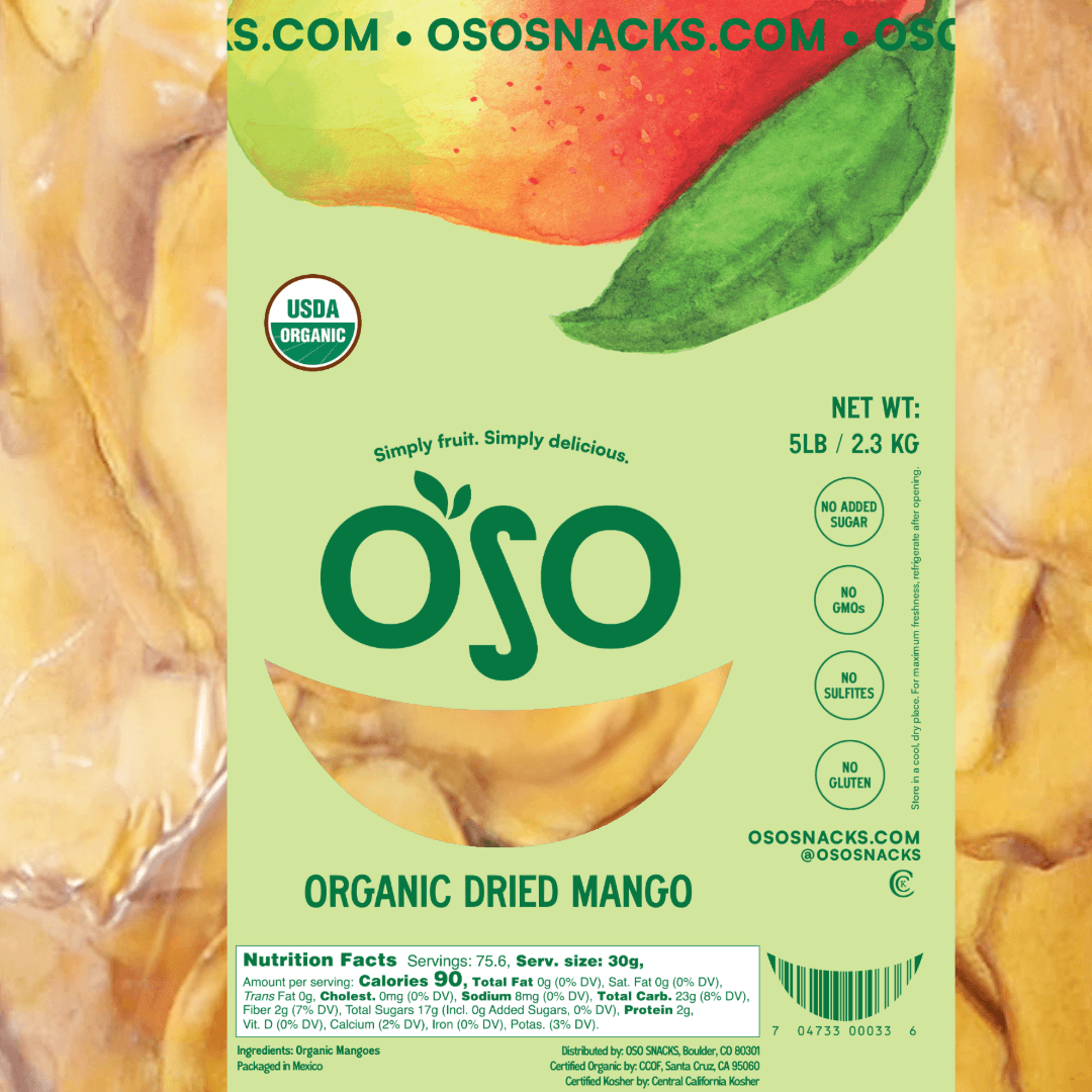 Our dried organic mango slices