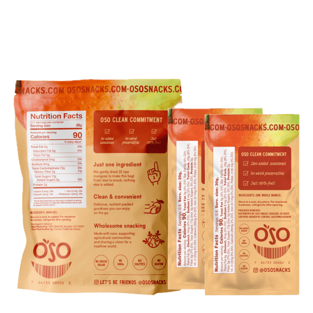 23 oz dried mango bag and 2 snack packs back part
