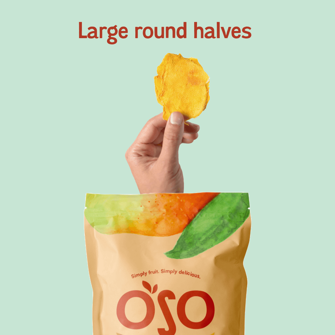 Only large round slices of mango in the 23oz bag