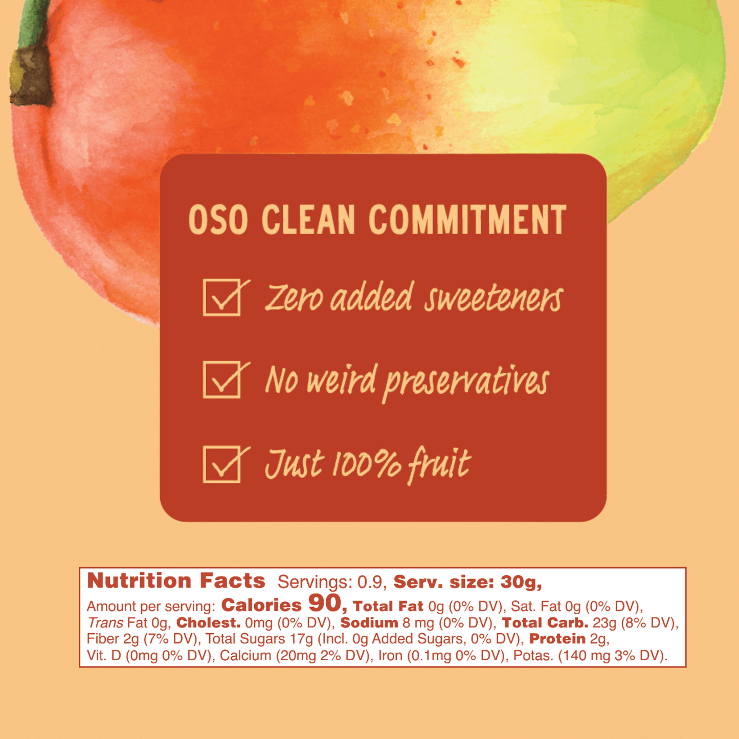 no sugar added, no preservatives, just fruit!