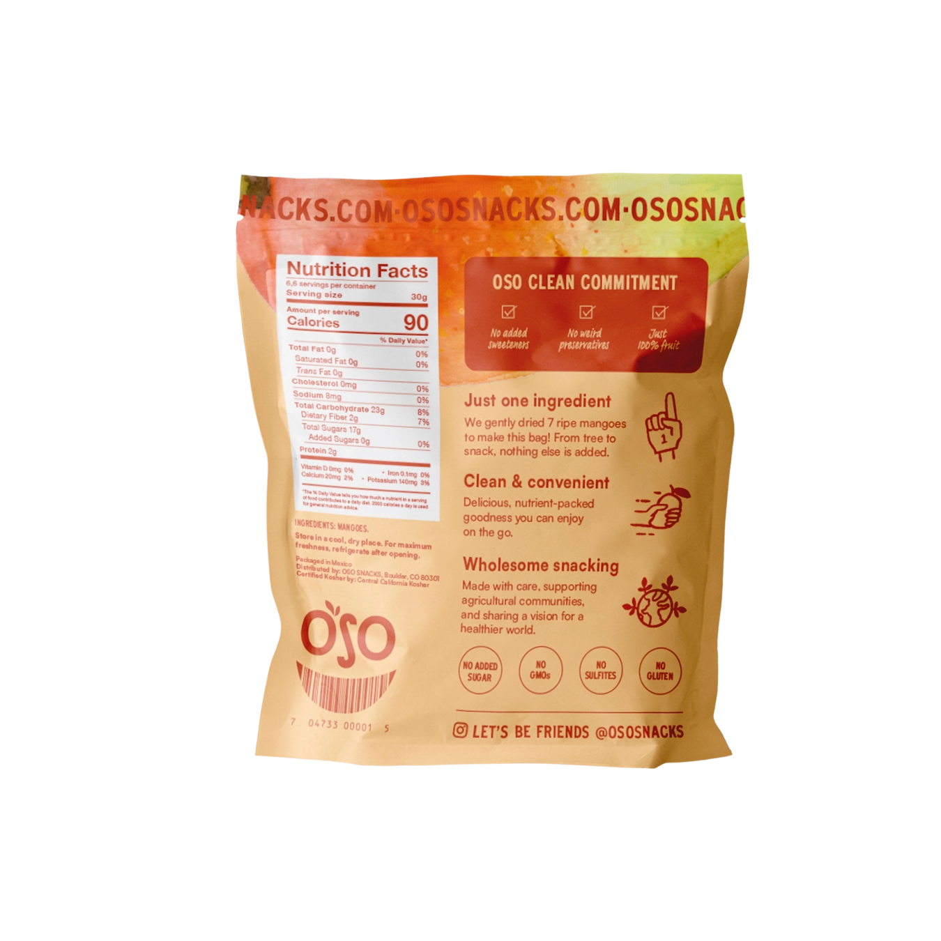 Dried mango bag back part 
