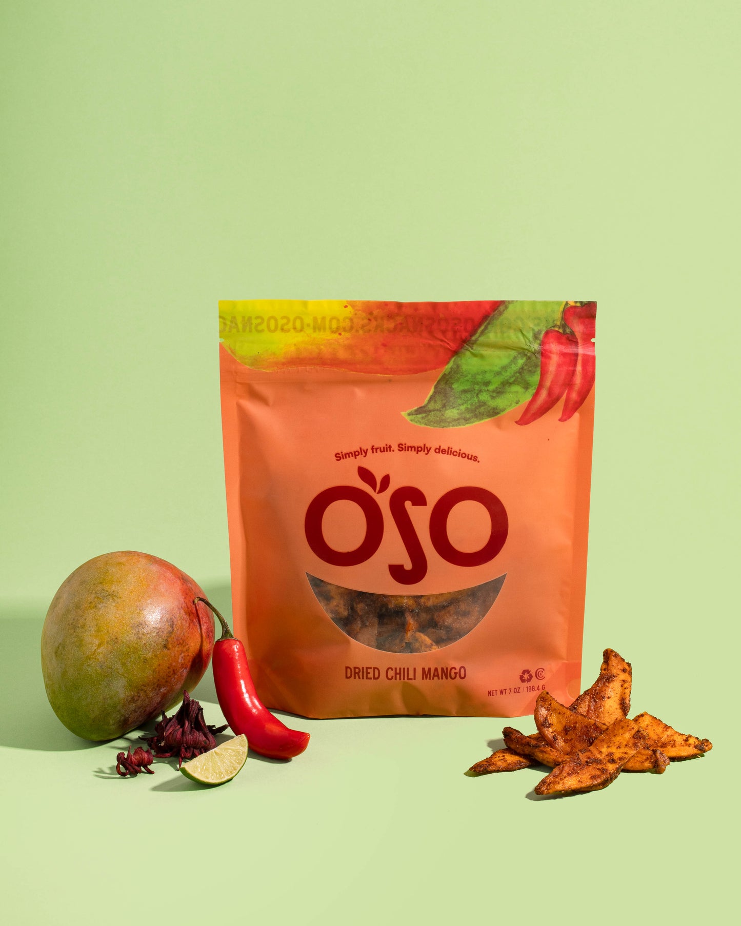 Dried Chili Mango - 7 Oz bag - Pack of 4 bags - New Size!