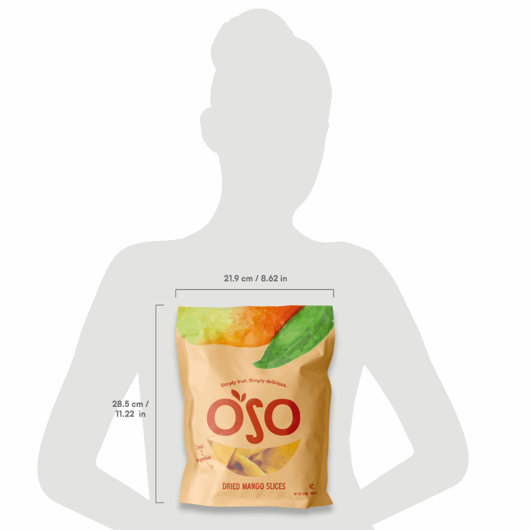 Size of the 23 oz dried mango bag