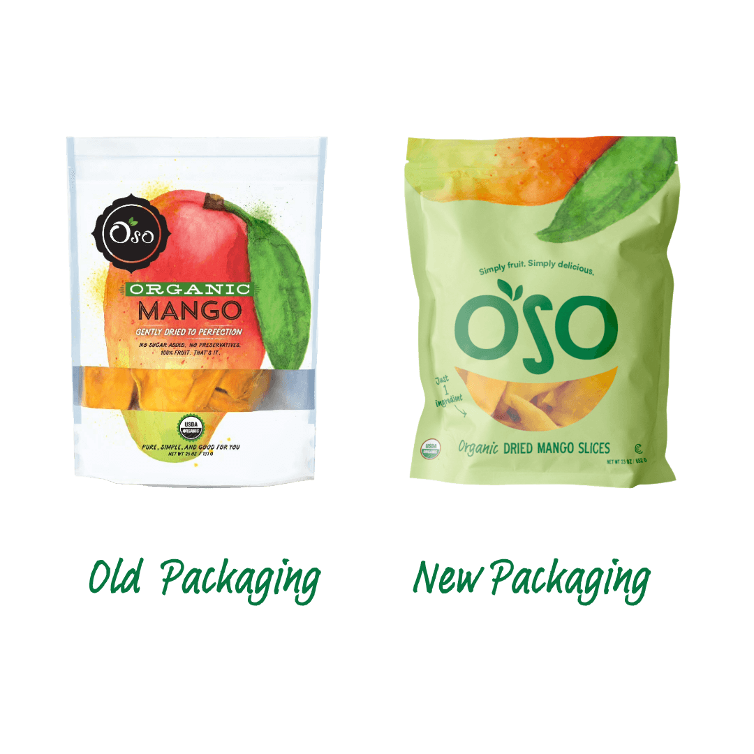 old design bag vs the new organic mango bag
