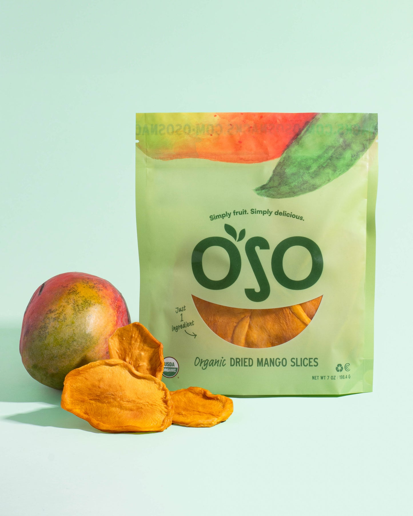 Dried Organic Mango Slices - 7 Oz Bag - Pack of 4 bags - New Size!