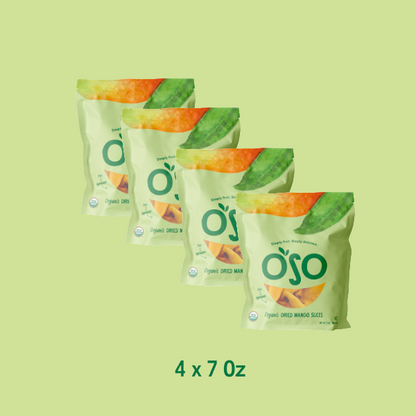 Dried Organic Mango Slices - 7 Oz Bag - Pack of 4 bags - New Size!