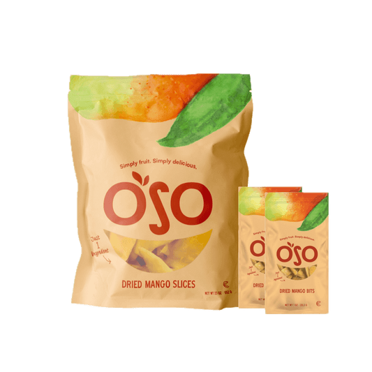 23 oz dried mango bag and 2 snack packs