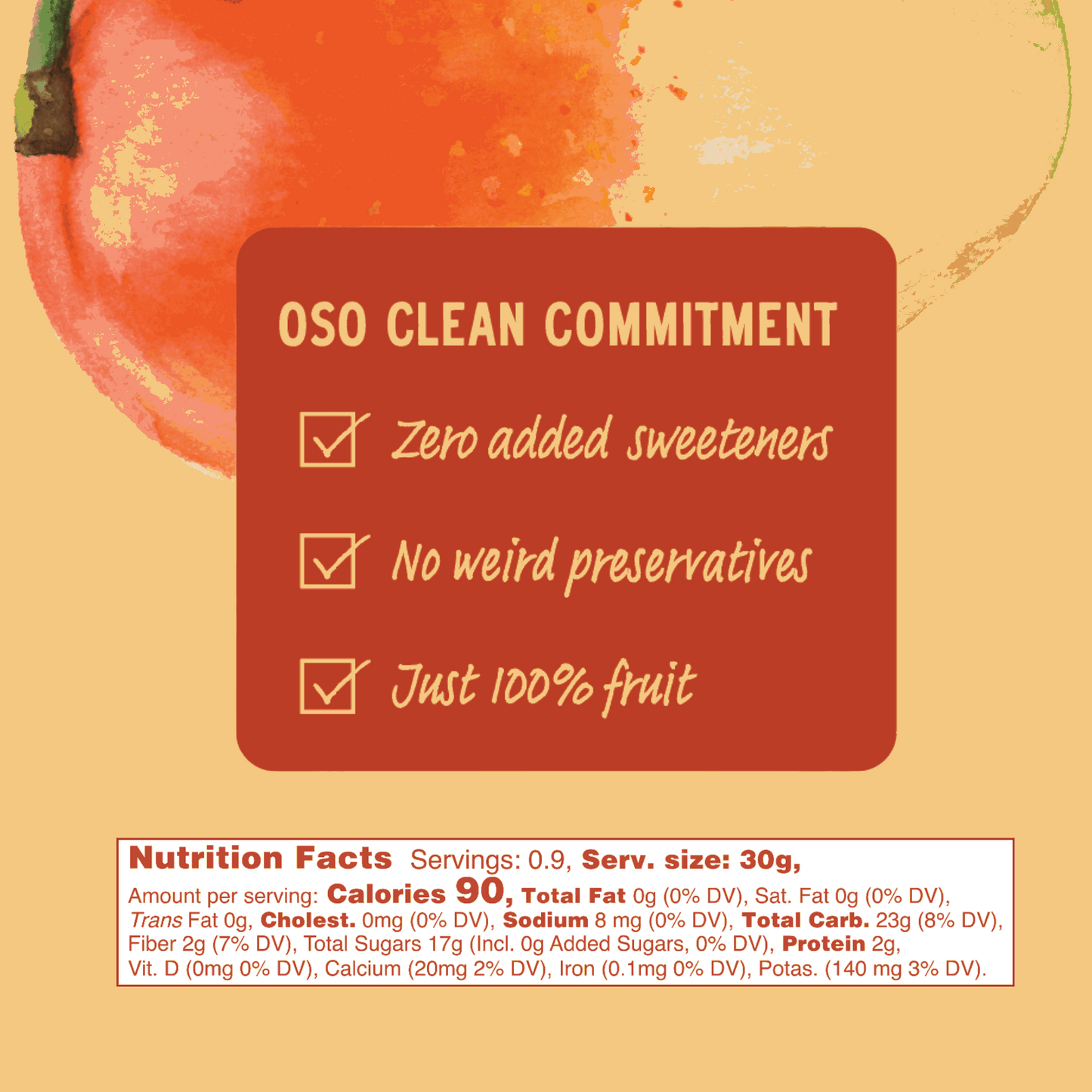 no sugar added, no preservatives, just fruit!